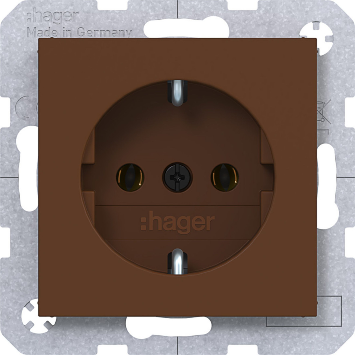 Hager A.x/C.x Schuko-Wandcontactdoos, schroef lift klemmen, A.X/C.X, turf, mat