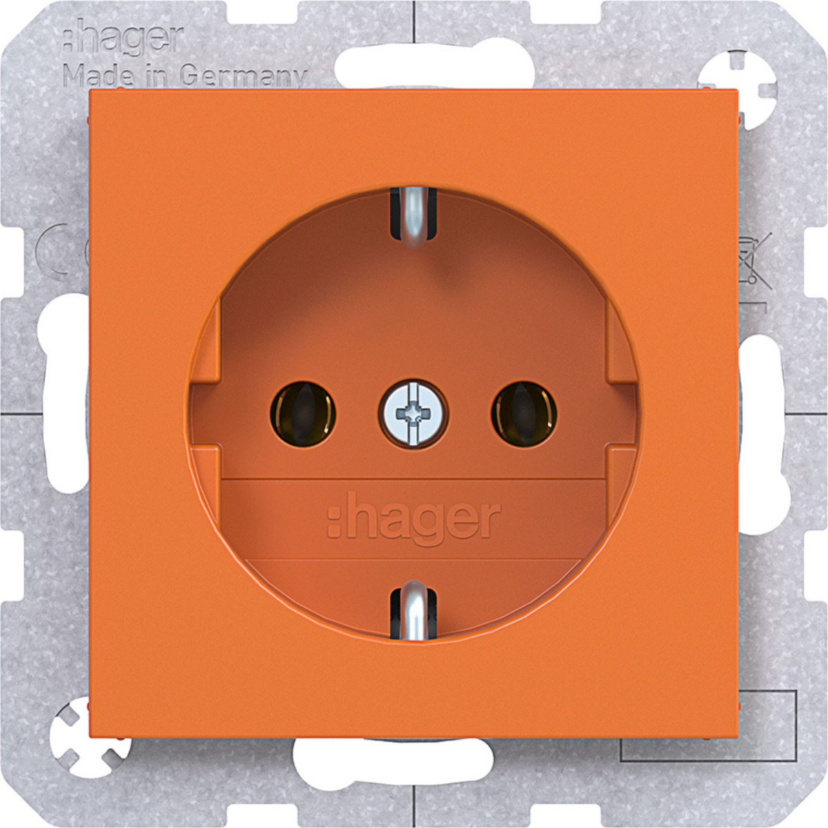 Hager A.x/C.x Schuko-Wandcontactdoos, steekkl., A.X/C.X, oranje