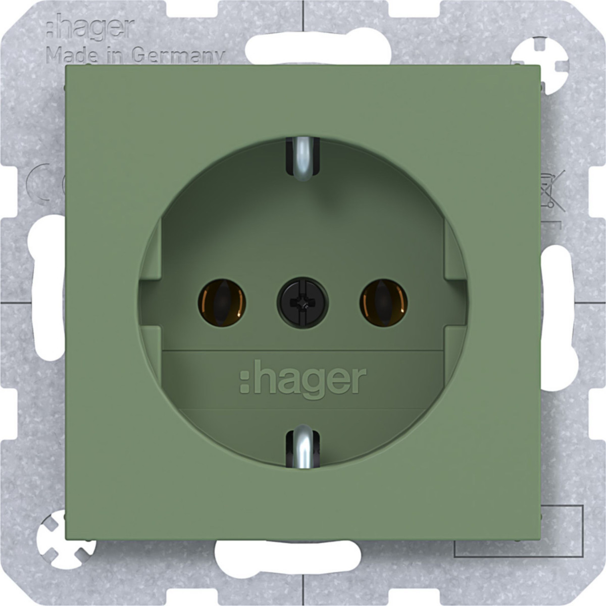 Hager A.x/C.x Schuko-Wandcontactdoos, steekklemmen, A.X/C.X, aloe, mat