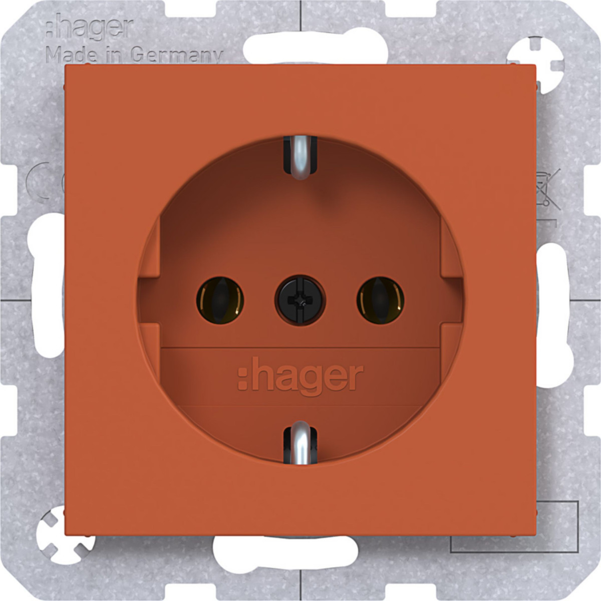 Hager A.x/C.x Schuko-Wandcontactdoos, steekklemmen, A.X/C.X, canyon, mat