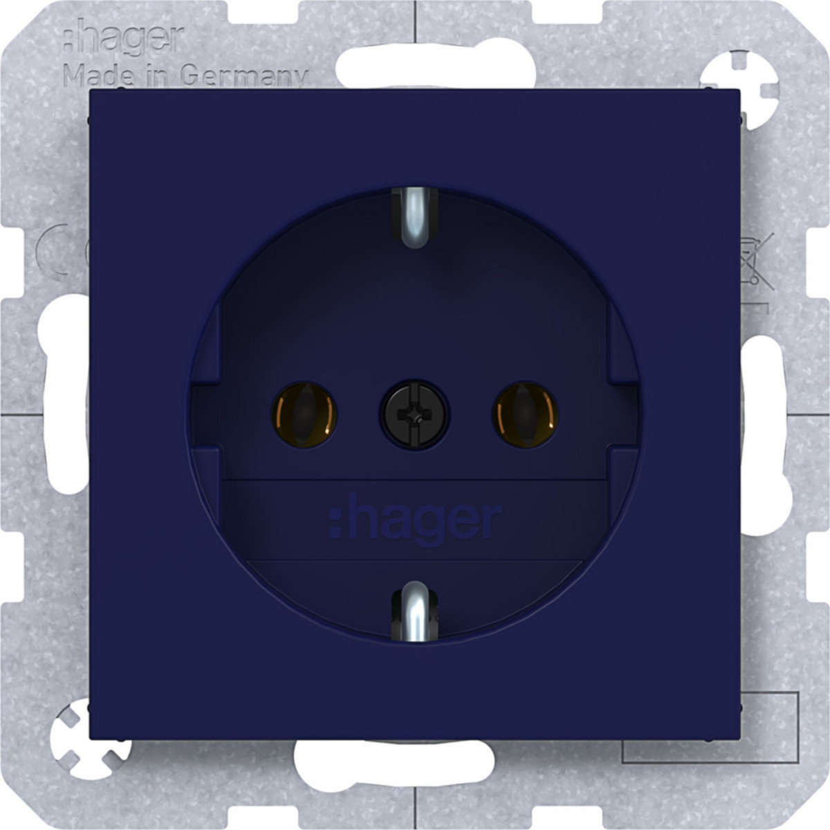 Hager A.x/C.x Schuko-Wandcontactdoos, steekklemmen, A.X/C.X, ocean, halfglanzend