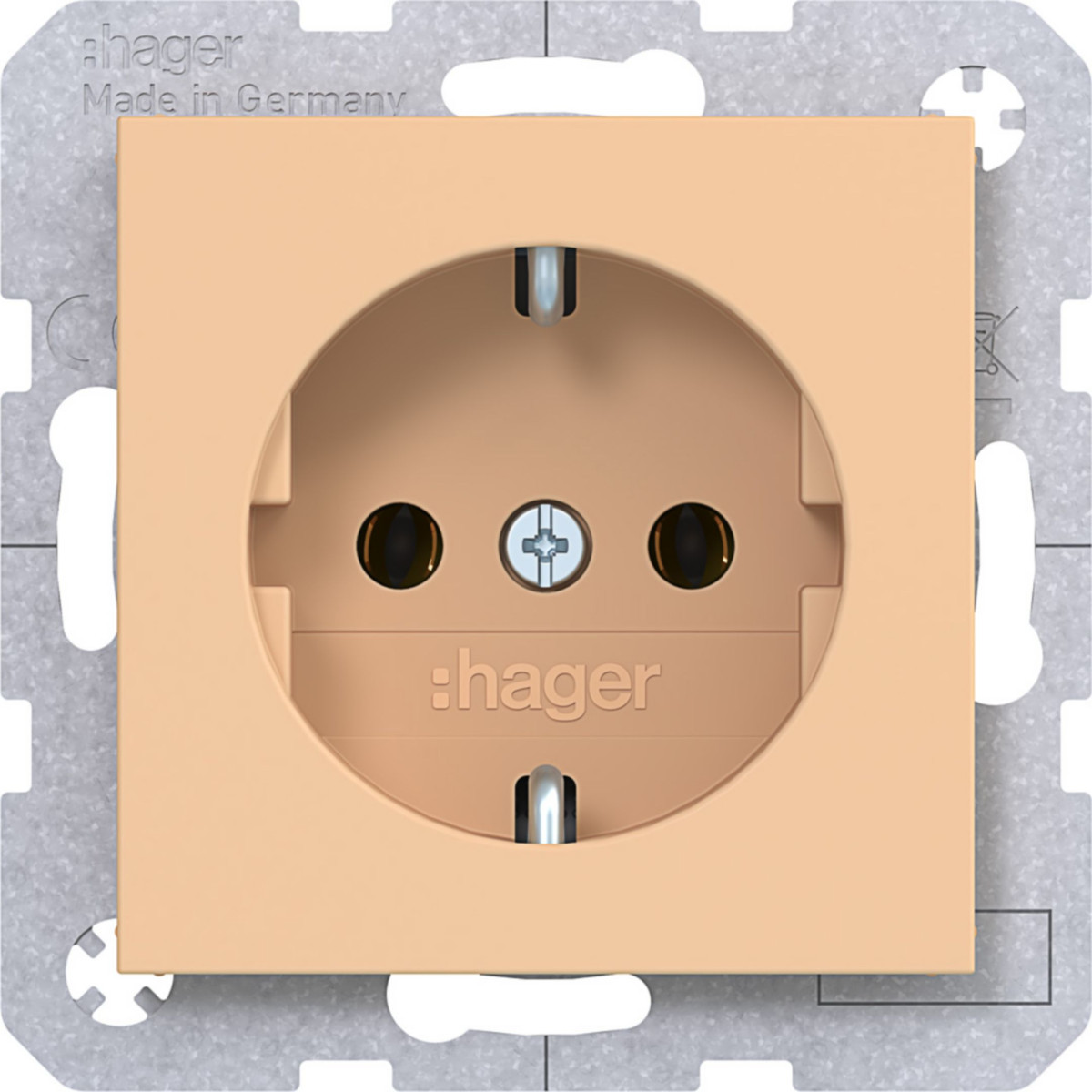 Hager A.x/C.x Schuko-Wandcontactdoos, steekklemmen, A.X/C.X, petal, mat