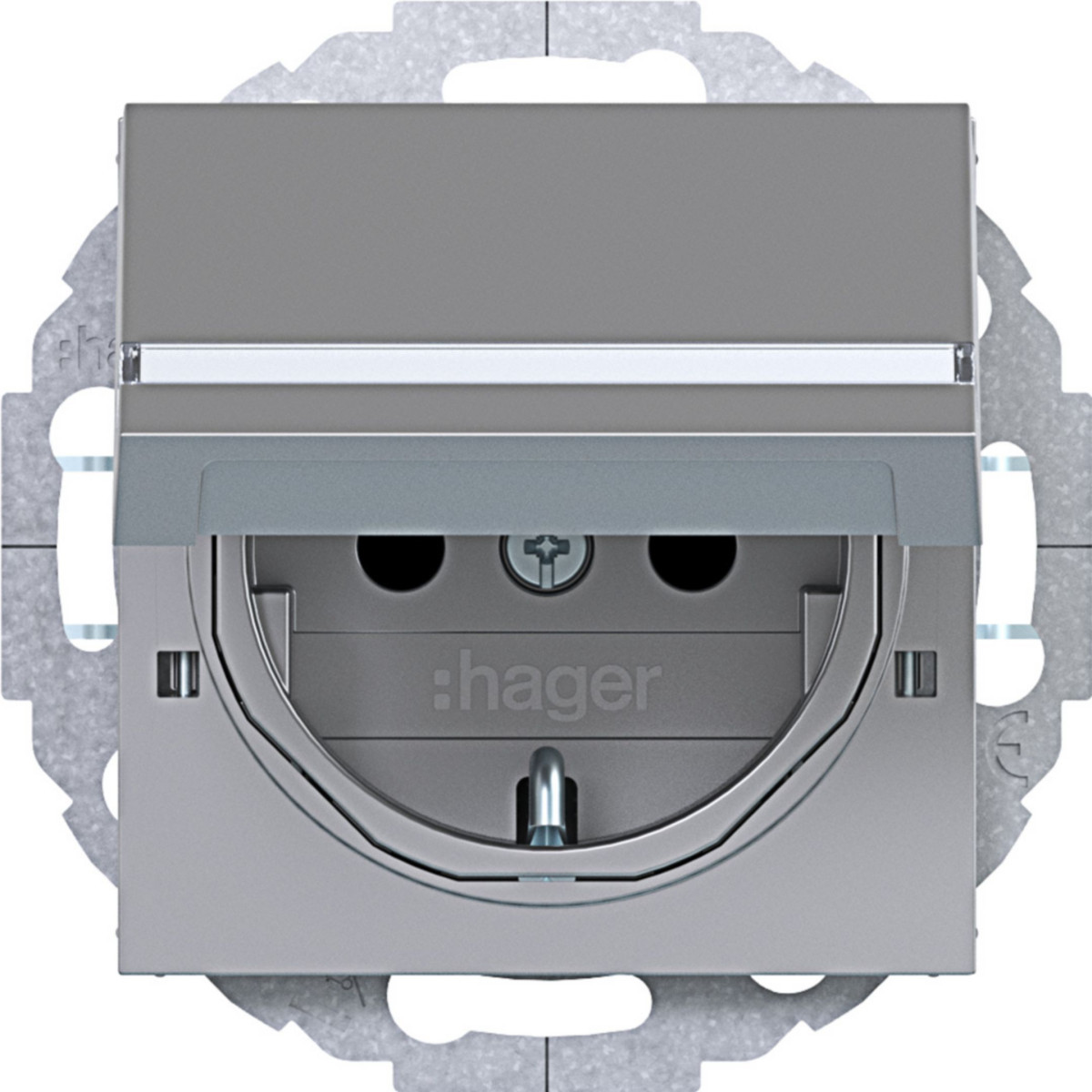 Hager A.x/C.x Schuko-Wandcontactdoos, vergr., tekstv., variabele 45°, A.X/C.X, tita.