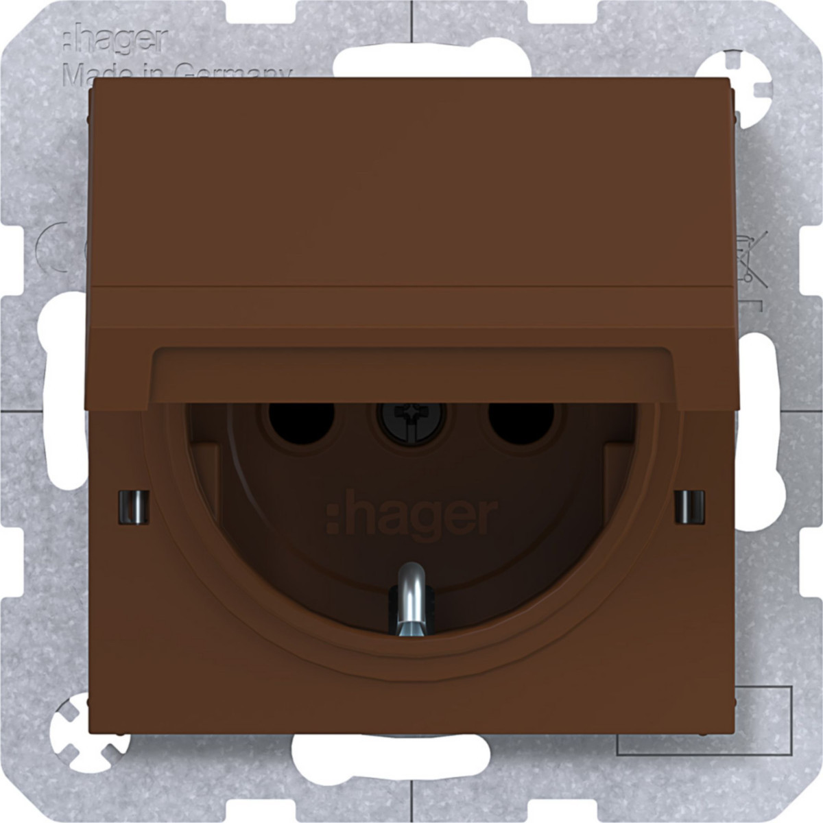 Hager A.x/C.x Schuko-WCD., vastzetbaar, safety plus STKL., A.X/C.X, turf, mat