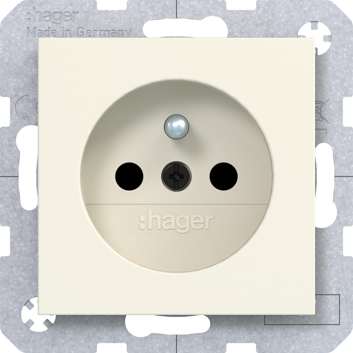 Hager A.x/C.x Wandcontactdoos Aardpen, safety plus, steekkl., A.X/C.X, shell, mat