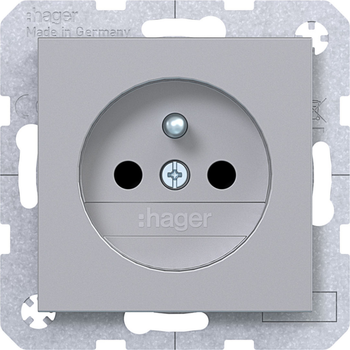 Hager A.x/C.x Wandcontactdoos Aardpen, safety plus, steekkl., A.X/C.X, titaan