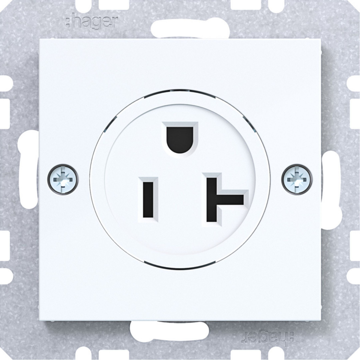 Hager A.x/C.x Wandcontactdoos Usa/canada nema 5-20 R, SCHR.KL., A.X/C.X, wit GLZ.