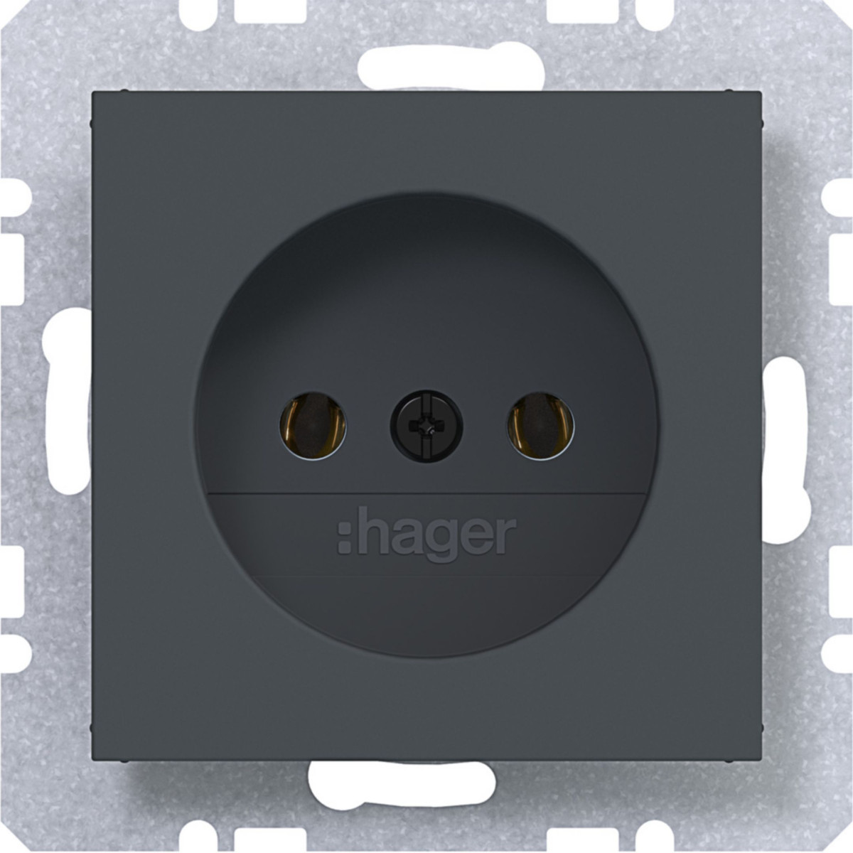 Hager A.x/C.x Wandcontactdoos Zonder randaarde, A.X/C.X, antraciet