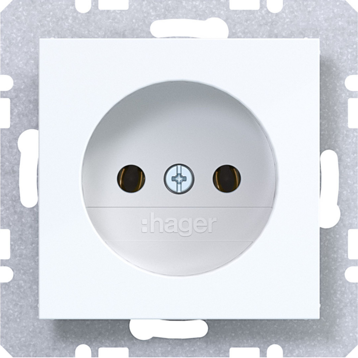 Hager A.x/C.x Wandcontactdoos Zonder randaarde, A.X/C.X, lichtwit glanzend