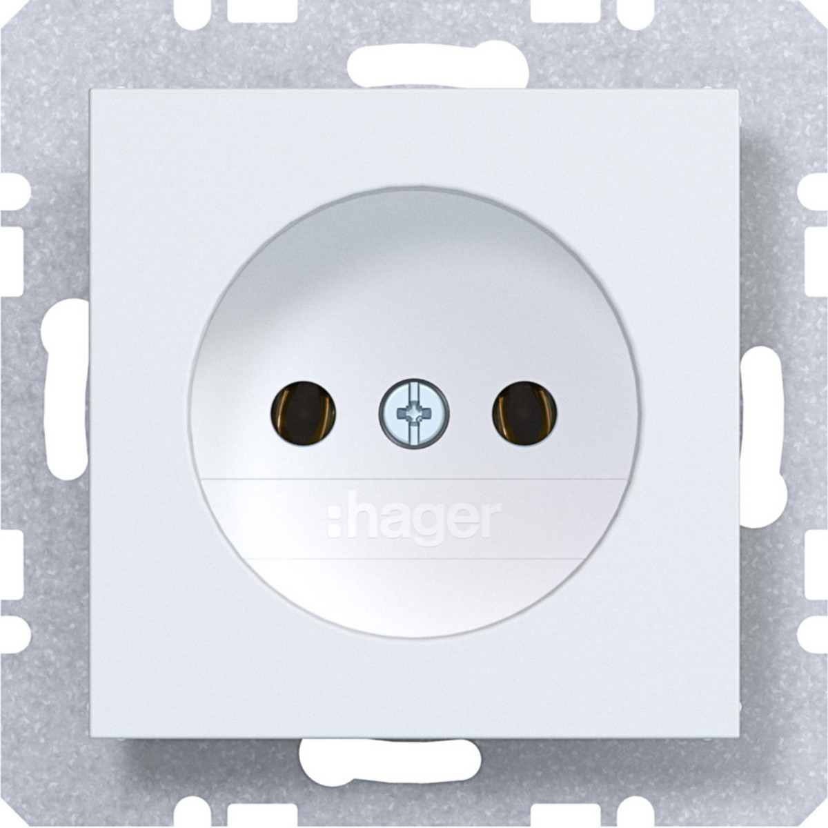 Hager A.x/C.x Wandcontactdoos Zonder randaarde, A.X/C.X, lichtwit mat