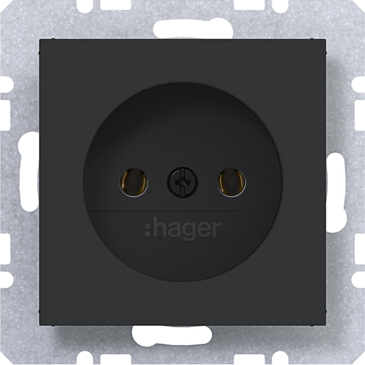 Hager A.x/C.x Wandcontactdoos Zonder randaarde, A.X/C.X, nachtzwart mat