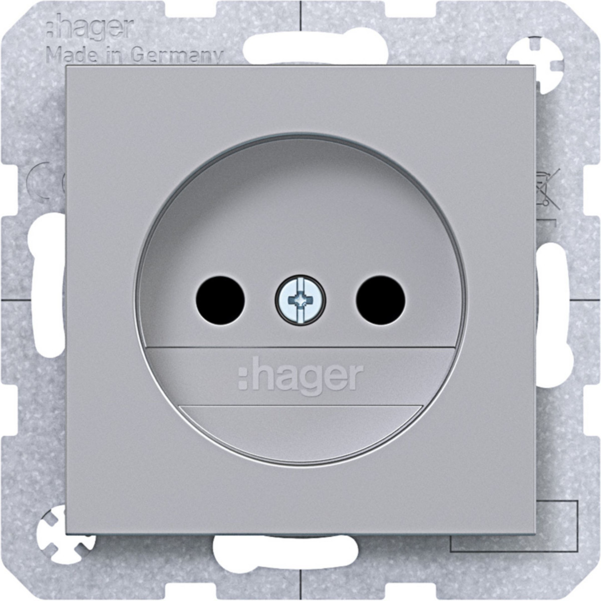 Hager A.x/C.x Wandcontactdoos Zonder randaarde, safety plus, A.X/C.X, titaan