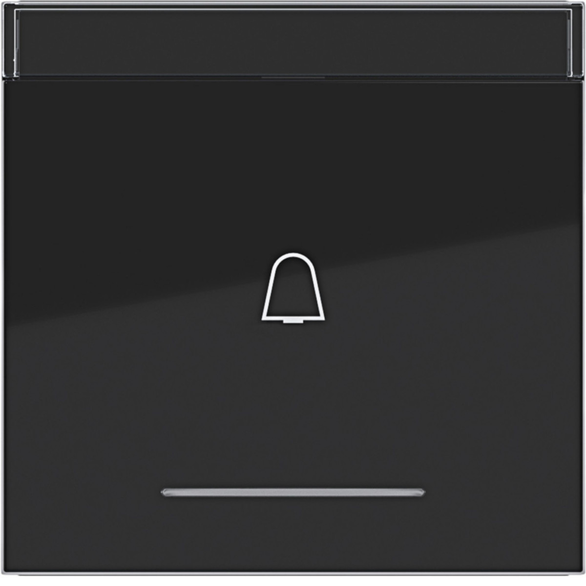 Hager A.x/C.x Wip 1-voudig, opdruk belsymb., heldere lens, A.X/C.X, nachtzwart GLZ.