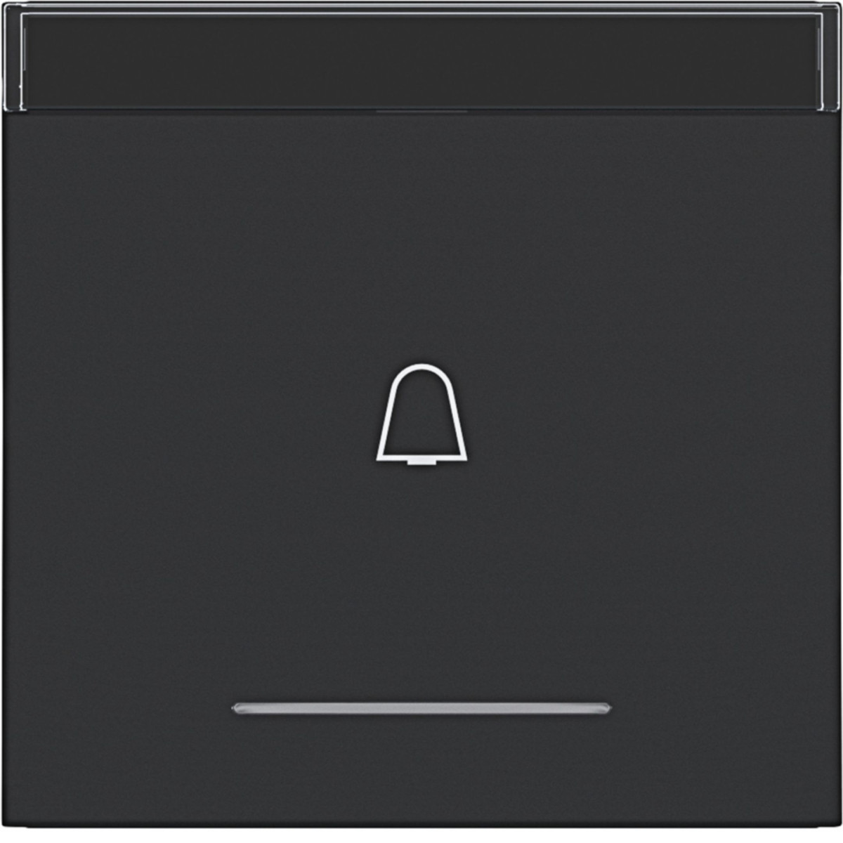 Hager A.x/C.x Wip 1-voudig, opdruk belsymb., heldere lens, A.X/C.X, nachtzwart mat