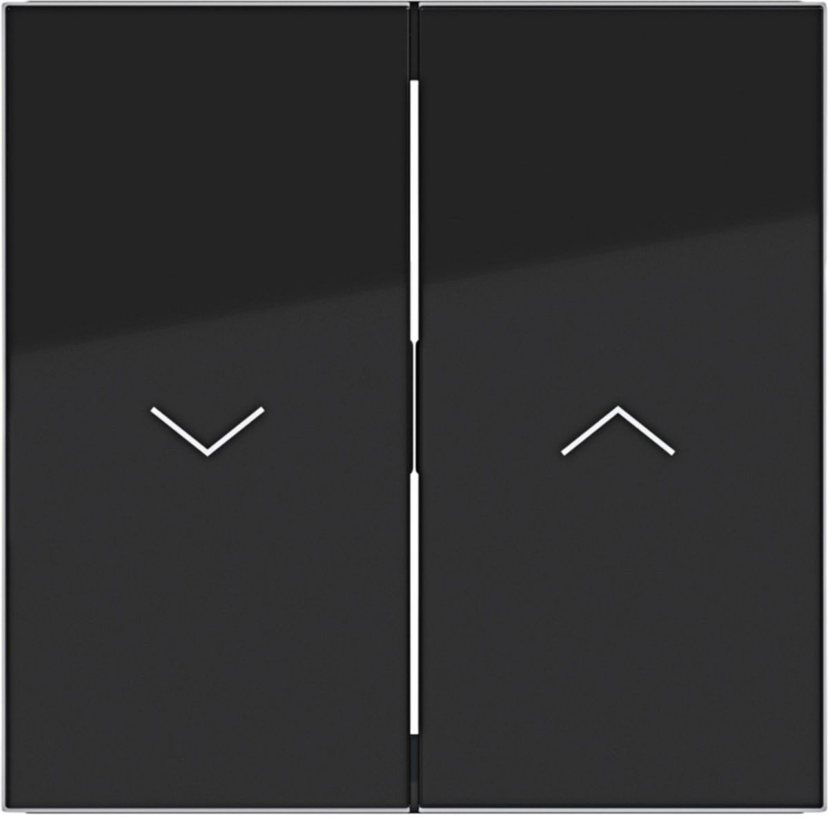 Hager A.x/C.x Wip 2-voudig, met opdruk ÉÉN pijlsymbool, A.X/C.X, nachtzwart glanzend