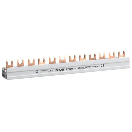 Hager Aansluitrail vork 3X(P+N) 10 MM² 24 modules