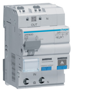 Hager Afdd Met aardlekautomaat 1P+N 6ka C-13a 30ma A 3M
