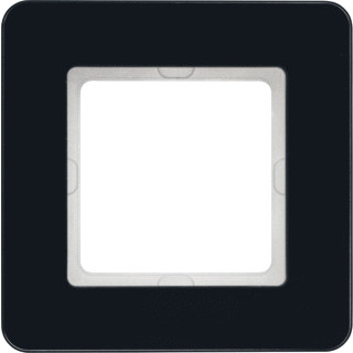 Berker Q.7 afdekraam 1V horizontaal en verticaal zwart ip20