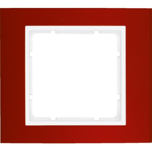 Berker B.3 afdekraam 1V horizontaal en verticaal rood ip20