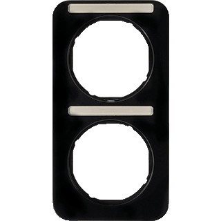 Berker R.1 afdekraam 2V verticaal zwart ip20