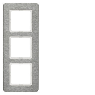 Berker Q.7 afdekraam 3V verticaal roestvaststaal ( RVS ) ip20