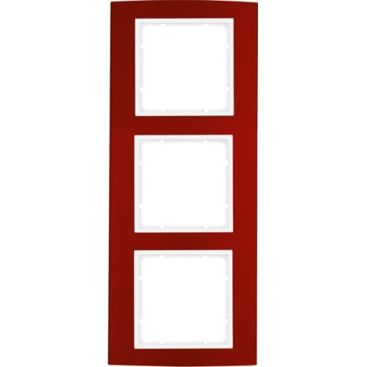 Berker B.3 afdekraam 3V horizontaal en verticaal rood ip20