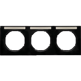 Berker R.3 afdekraam 3V horizontaal zwart ip20
