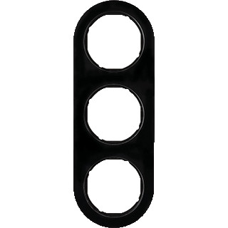 Hager Berker R.classic afdekraam 3-voudig zwart glanzend