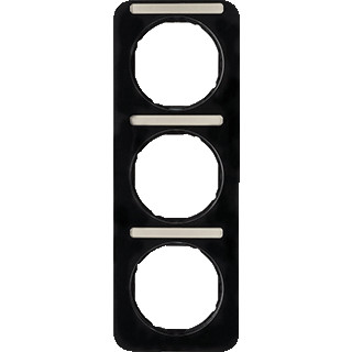 Berker R.1 afdekraam 3V verticaal zwart ip20