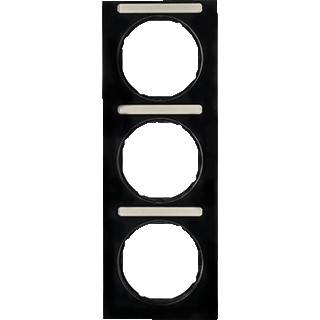 Berker R.3 afdekraam 3V verticaal zwart ip20