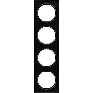 Hager Berker R.3 afdekraam 4-voudig glas zwart