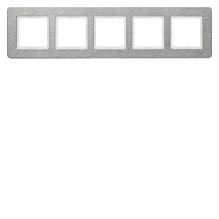 Berker Q.7 afdekraam 5V horizontaal roestvaststaal ( RVS ) ip20