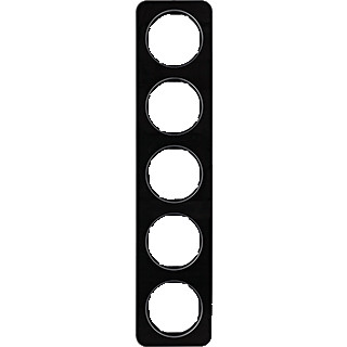 Hager Berker R.1 afdekraam 5-voudig glas zwart