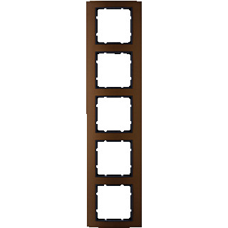 Hager Berker B.3 afdekraam 5-voudig aluminium bruin (binnenring antraciet mat)