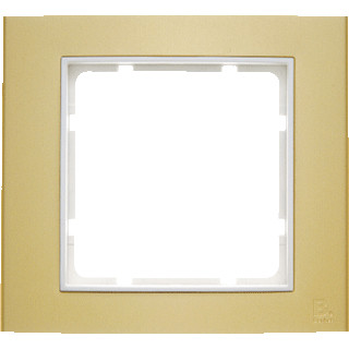 Hager Berker B.3 afdekraam 1-voudig aluminium goud (binnenring polarwit mat)