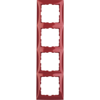 Berker S.1 afdekraam 4V horizontaal en verticaal rood ip20