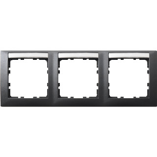 Berker S.1 afdekraam 3V horizontaal antraciet ip20