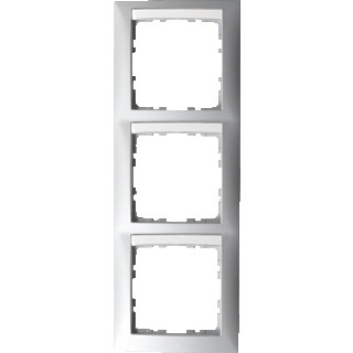 Berker S.1 afdekraam 3V verticaal aluminium ip20