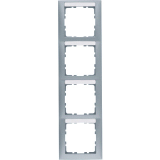 Berker S.1 afdekraam 4V verticaal aluminium ip20