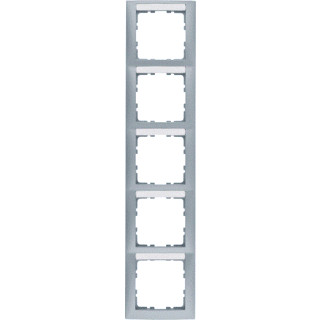 Berker S.1 afdekraam 5V verticaal aluminium ip20