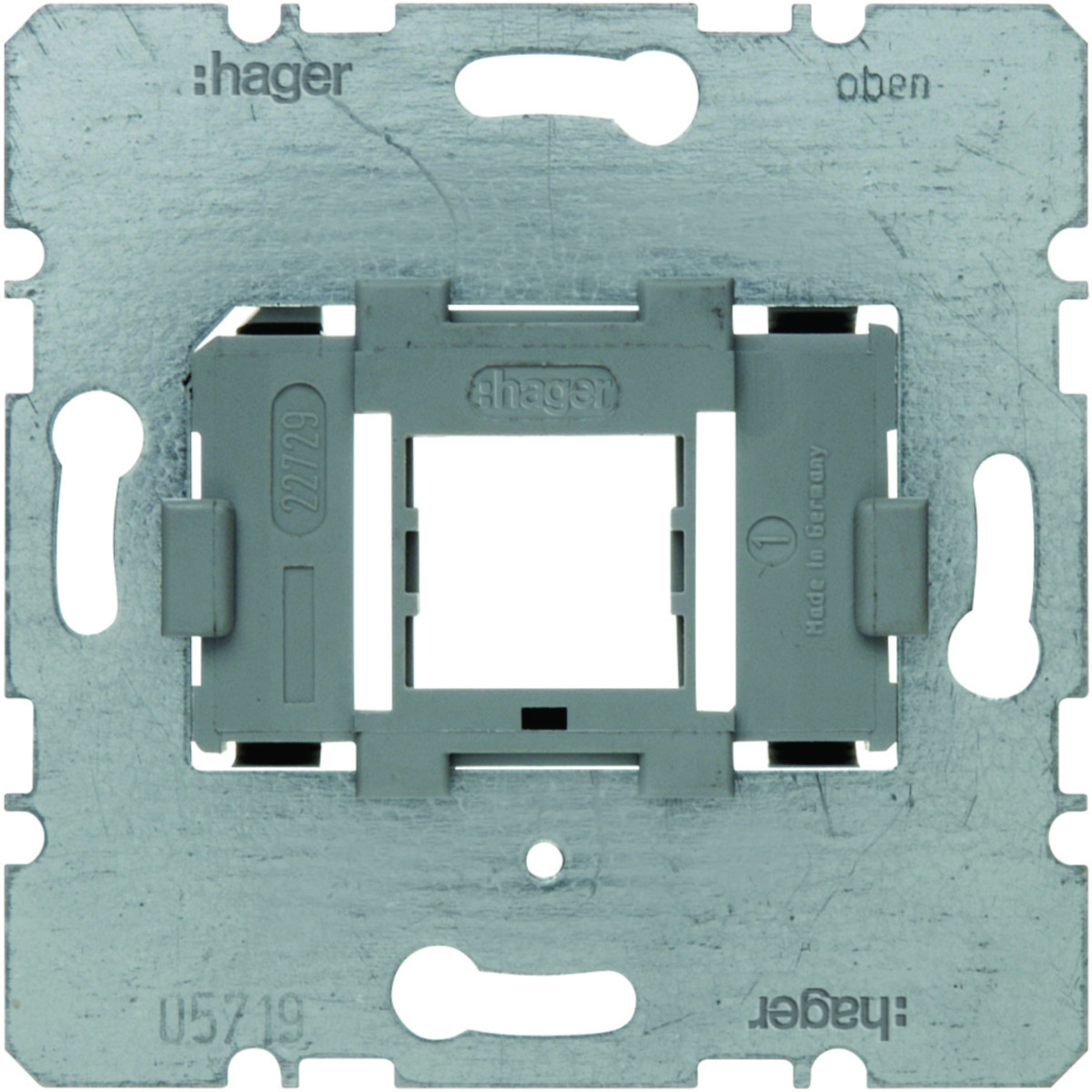 Hager Basiselementen Draagplaat Modulaire jacks, 1-V, grijze houder, 1-voudig