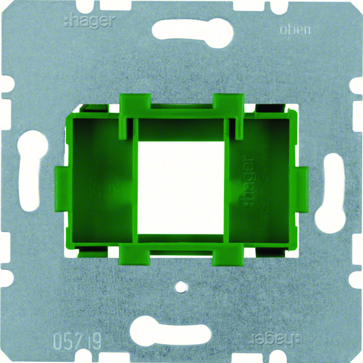 Hager Basiselementen Draagplaat Modulaire jacks, 1-V, groene houder (17 X 18 MM)