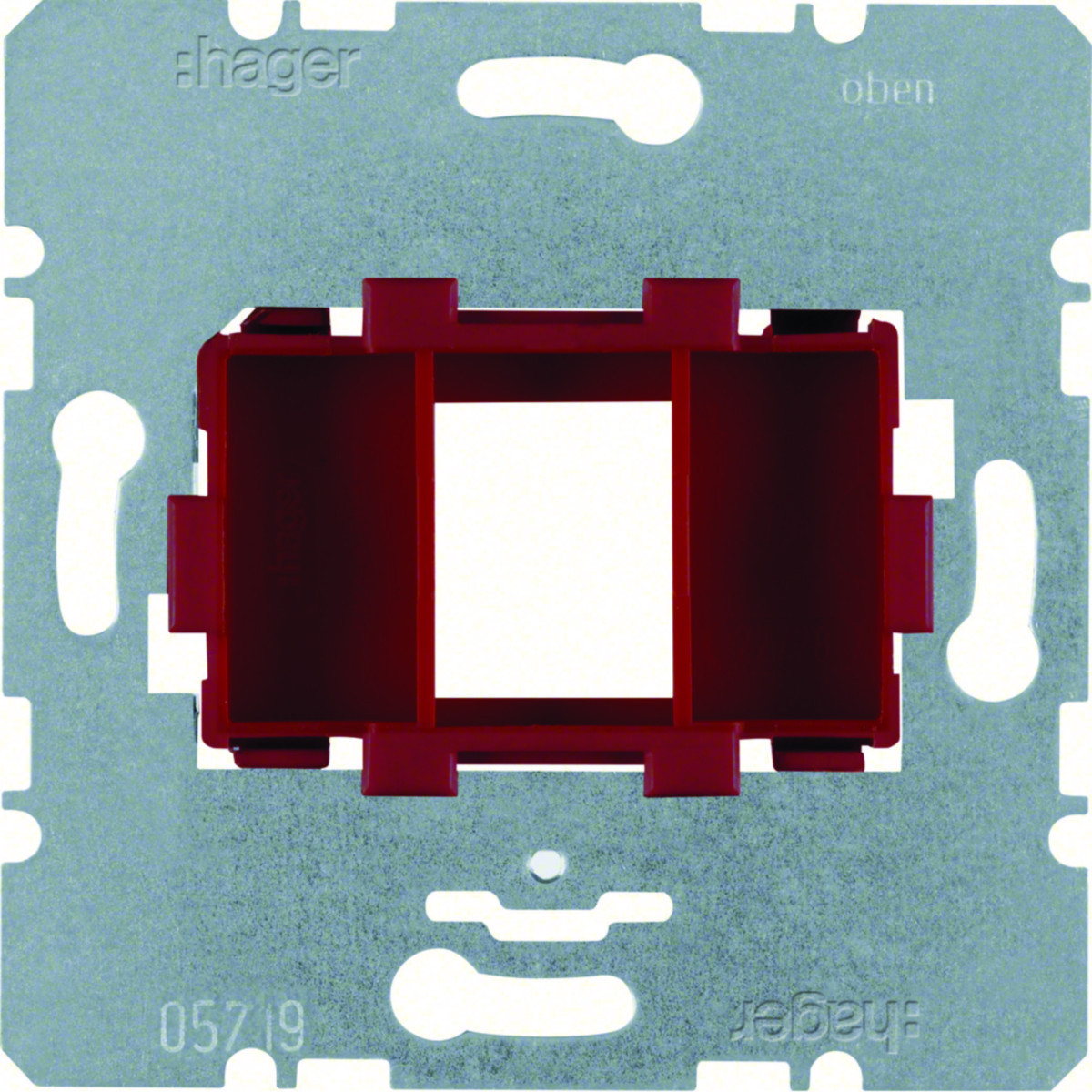 Hager Basiselementen Draagplaat Modulaire jacks, 1-V, rode houder (15,5 X 19,5 MM)
