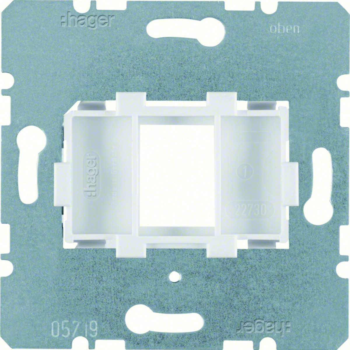 Hager Basiselementen Draagplaat Modulaire jacks, 1-V, witte houder (14,9 X 20,7 MM)