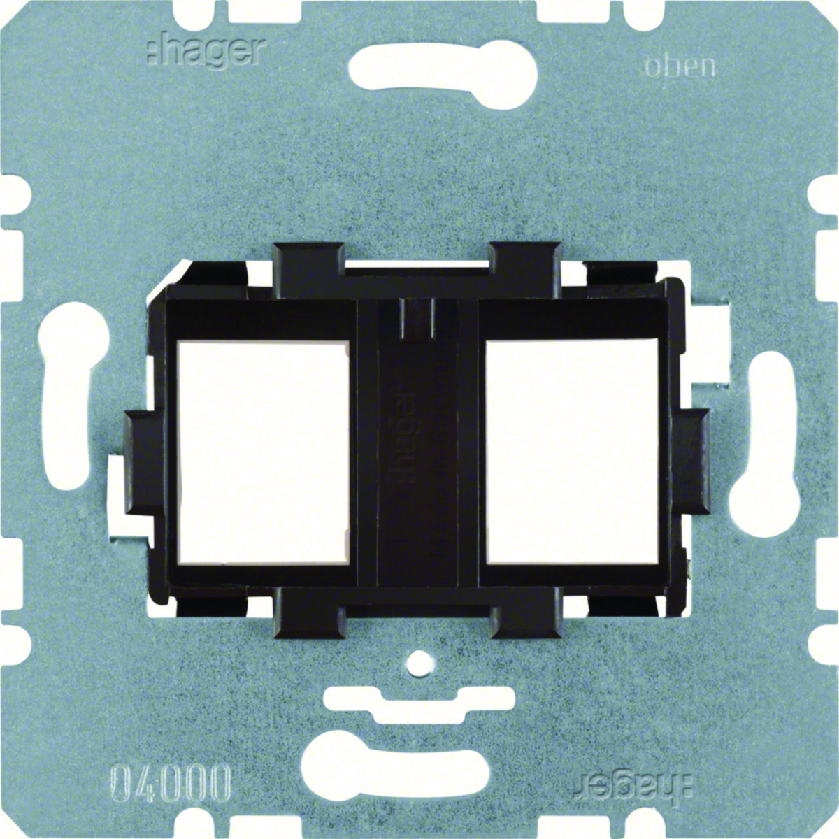 Hager Basiselementen Draagplaat Modulaire jacks, 2-V, bruine houder (14,9 X 19,5 MM)