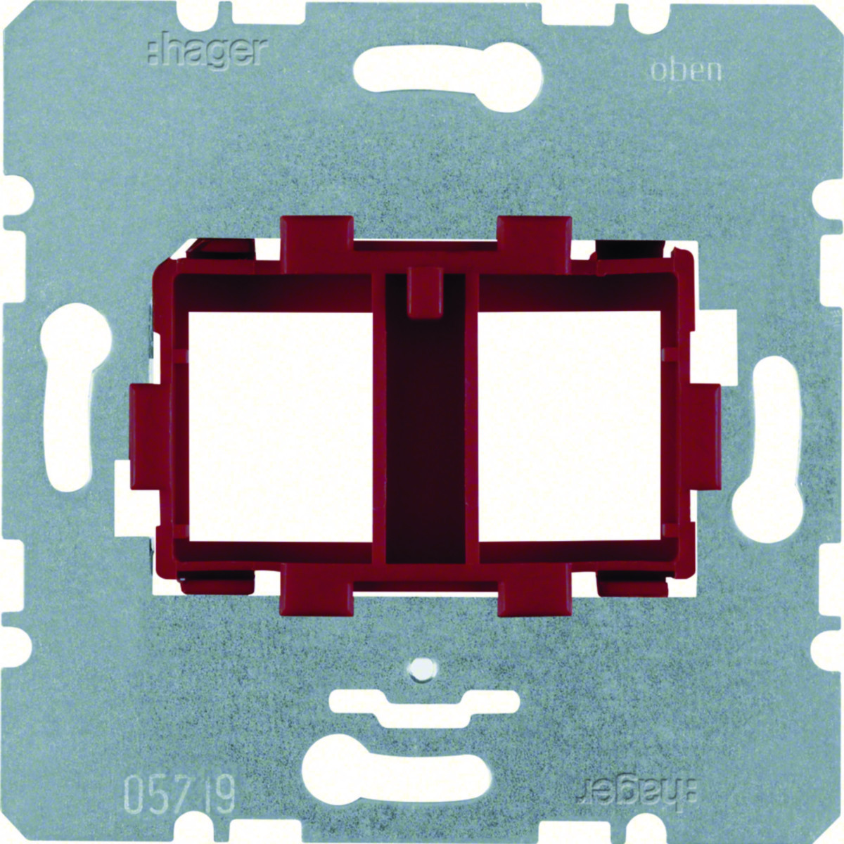 Hager Basiselementen Draagplaat Modulaire jacks, 2-V, rode houder (15,5 X 19,5 MM)