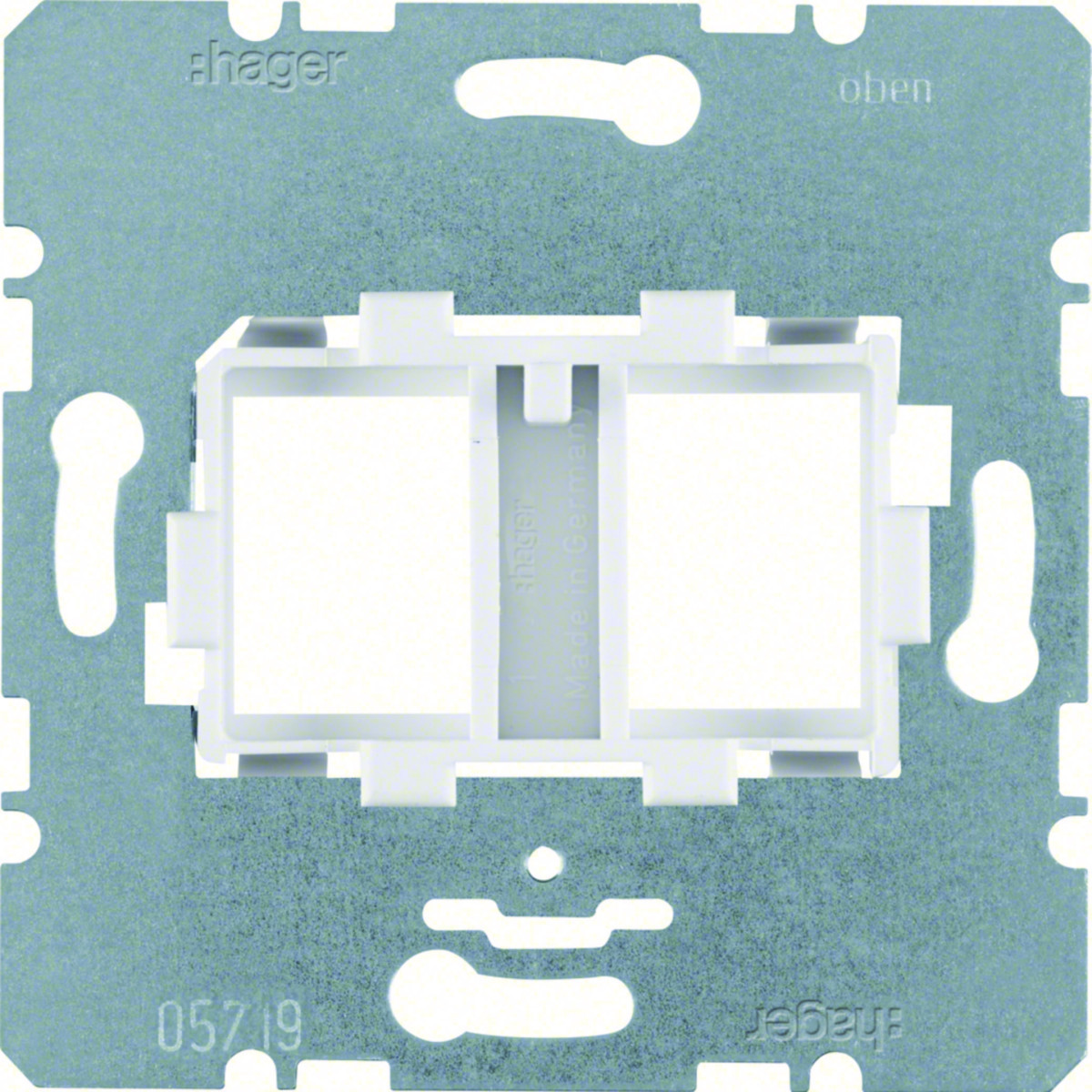 Hager Basiselementen Draagplaat Modulaire jacks, 2-V, witte houder (14,9 X 20,7 MM)