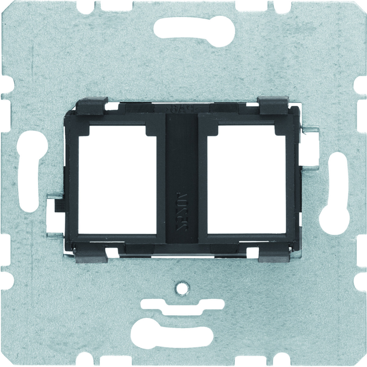 Hager Basiselementen Draagplaat Modulaire jacks, 2-V, zwarte houder (15,5 X 19,5 MM)