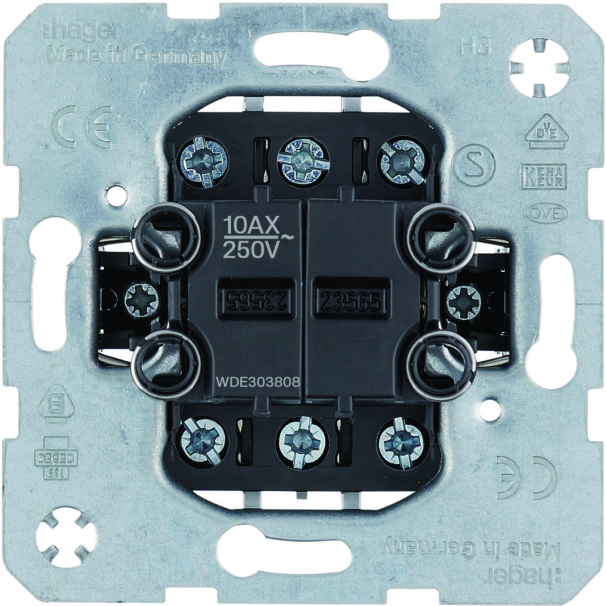 Hager Basiselementen Dubbele Wisselschakelaar gescheiden ingang