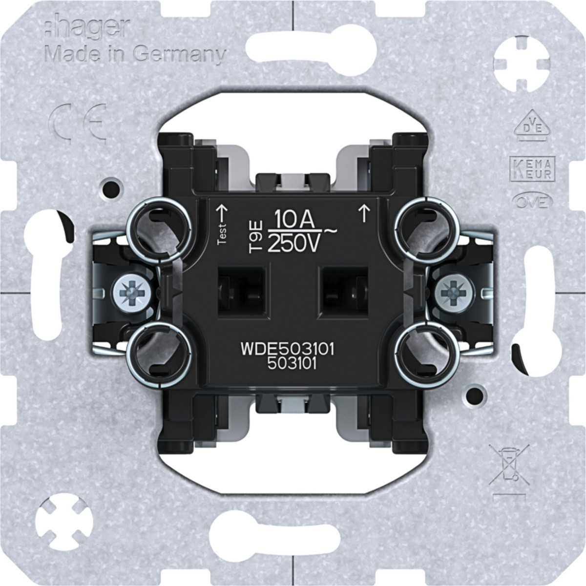 Hager Basiselementen Impulsdrukker Maakcontact, 2 meldcontacten